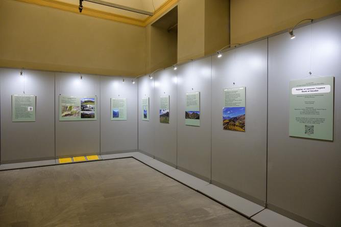 Aosta, Hôtel des États. L'allestimento della mostra. Foto Pallu