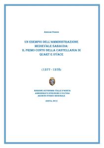 Couverture du volume sur le premier compte de la châtellenie de Quart et Oyace