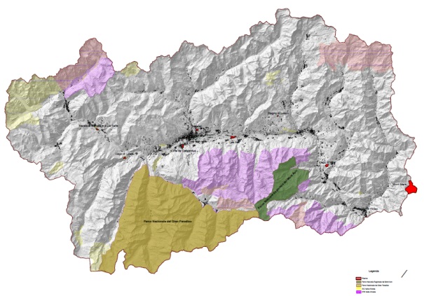 Cartografia dei parchi, delle aree naturali protette e delle oasi di protezione della fauna,