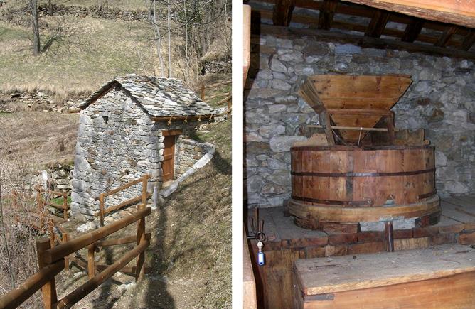 Fontainemore, hameau de Farettaz. Moulin.