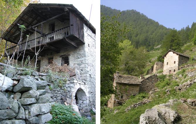 Pontboset, loc. Fournier. Edificio in pietra. | | Perloz, loc. Fentre. Edifici in pietra.