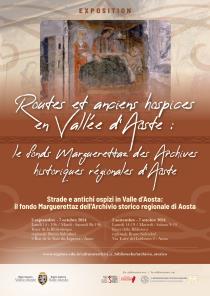Affiche de l'exposition figurant la visite aux malades (dtail des fresques de l'hospice de Leverogne sur les uvres de misricorde)