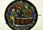 Tondo di vetrata con la Dormitio Virginis, XII secolo